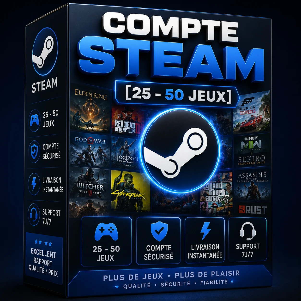 Steam Account [25-50 Games]