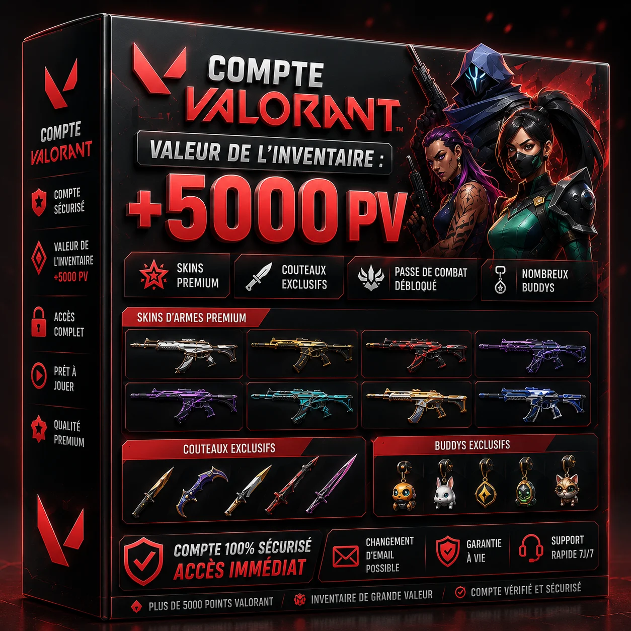 Valorant Compte Valeur de l’inventaire : +5000 PV