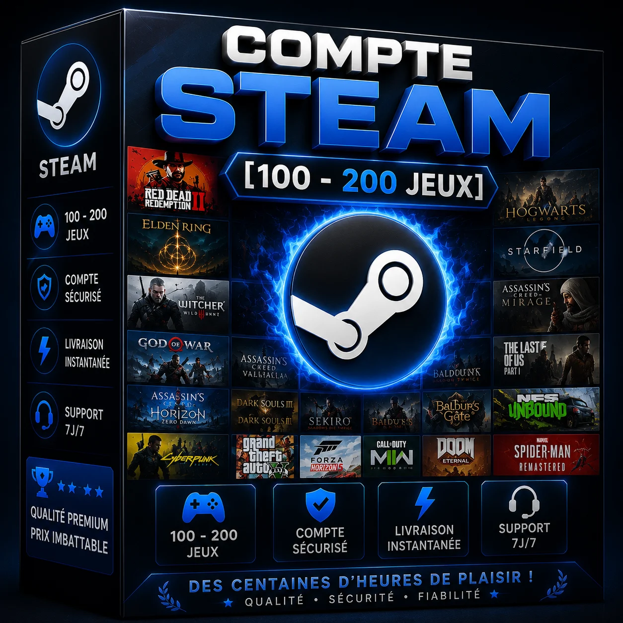 Steam Account [100-200 Games]