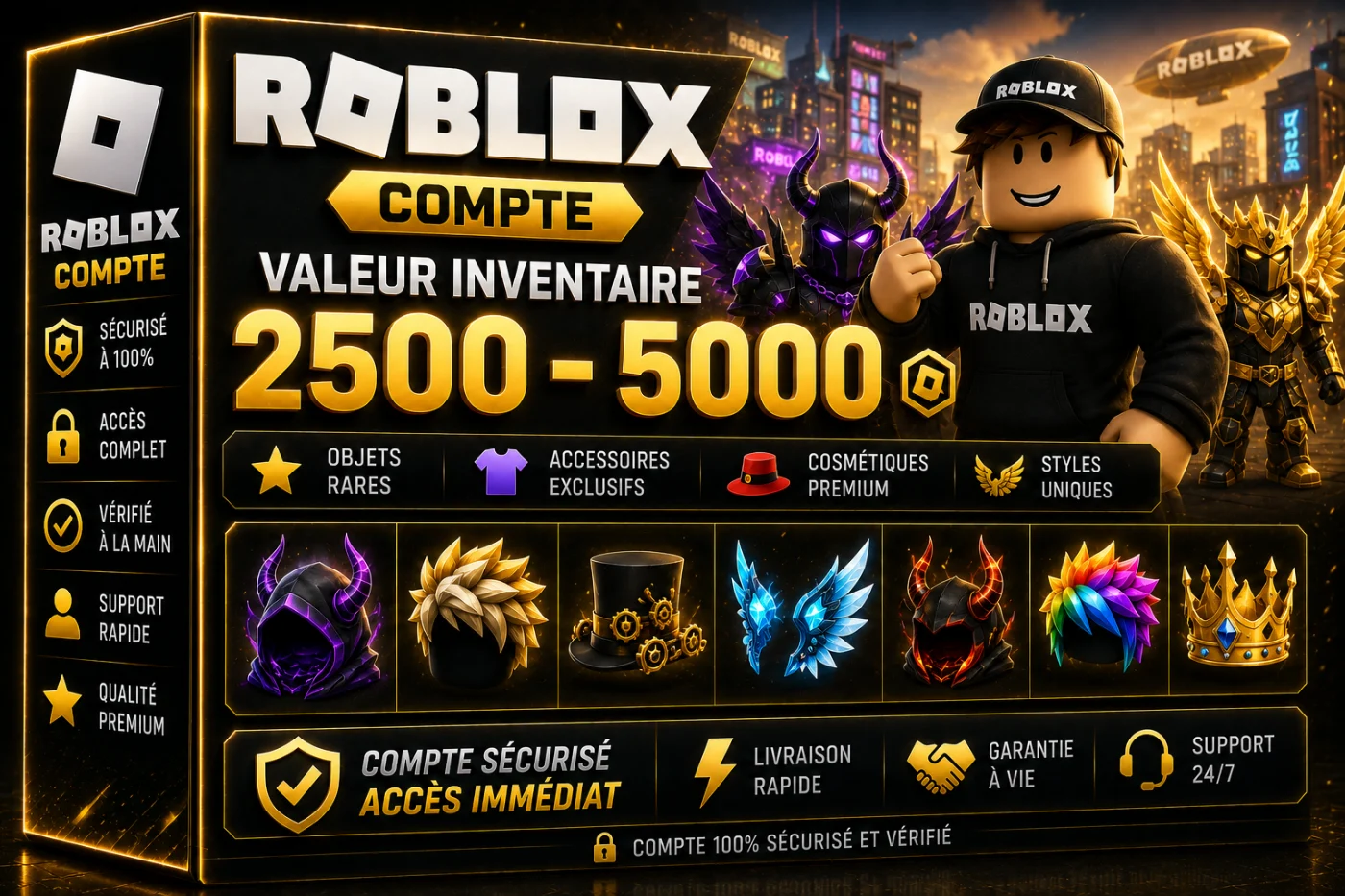 Roblox Compte 2500 - 5000