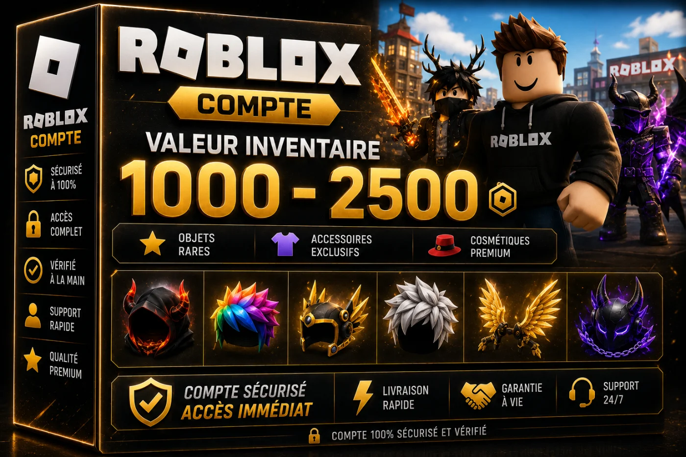 Roblox Compte 1000 - 2500